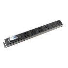 1U 8 way Cabinet PDU with Switch and Overload protection 250V, 10A Universal