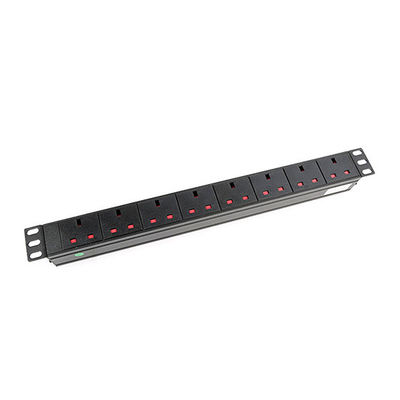 1U Thickness 8 Way Cabinet PDU Power Distribution Unit with 250V 13A UK Socket