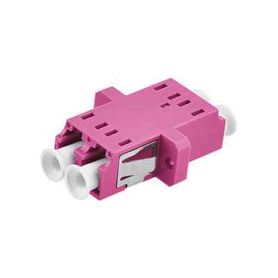 LC OM4 DX One-piece Fiber Optic Adapter with Flange Featuring ≤ 0.2dB Alternating Loss Ceramic or Metal Sleeve and Wide Operating Temperature