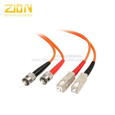 Duplex ST to SC Multimode Fiber Optic Patch Cord with 62.5/125 um Core and PVC or LSZH Jacket for Telecommunication Networks