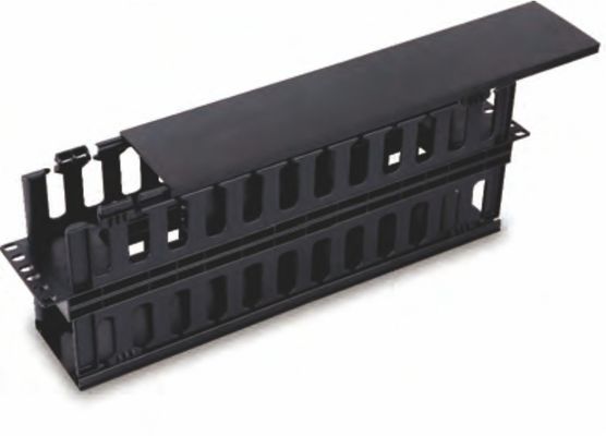 1U/2U Capacity Cable Manager with SPCC Cold Rolled Steel and Black Color for Rack Cable Management in Data Centers
