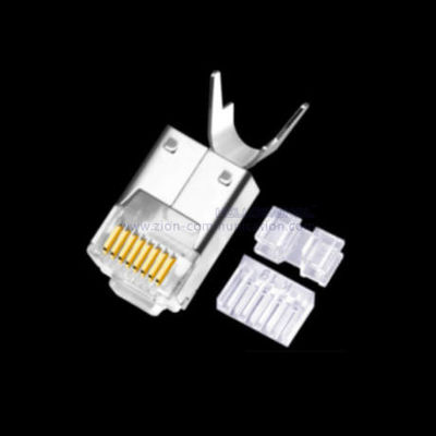 Shielded CAT6 Plug 8P8C RJ45 Connector with Fix Tail Clamp Modular Plug