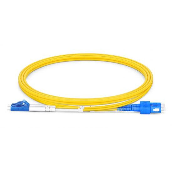 LC UPC to SC UPC Duplex G.652.D Single Mode PVC 2.0mm Fiber Optic Patch Cord for High-Speed Data Transmission