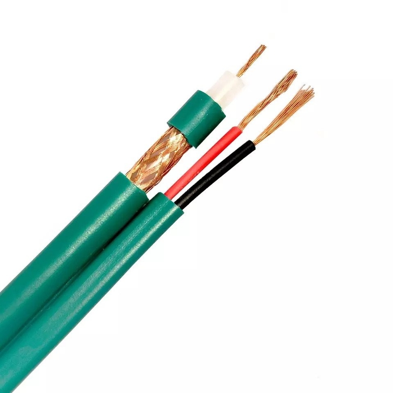 KX8+2x1.00 Figure 8 coaxial cables green cctv kx8 cable Manufacturer CCTV KX8+2C Coaxial Cable With Power Cable