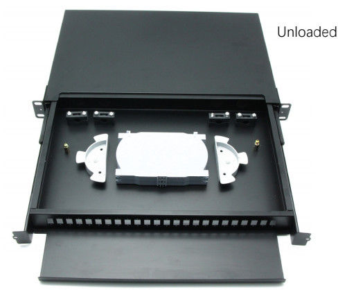 1U Height 19" Rack Mountable Fiber Optic Patch Panel in Cold Rolled Steel for Optical Network Management